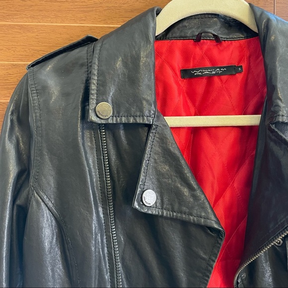 William Rast Leather Fringe Jacket (Black) - Picture 4 of 9